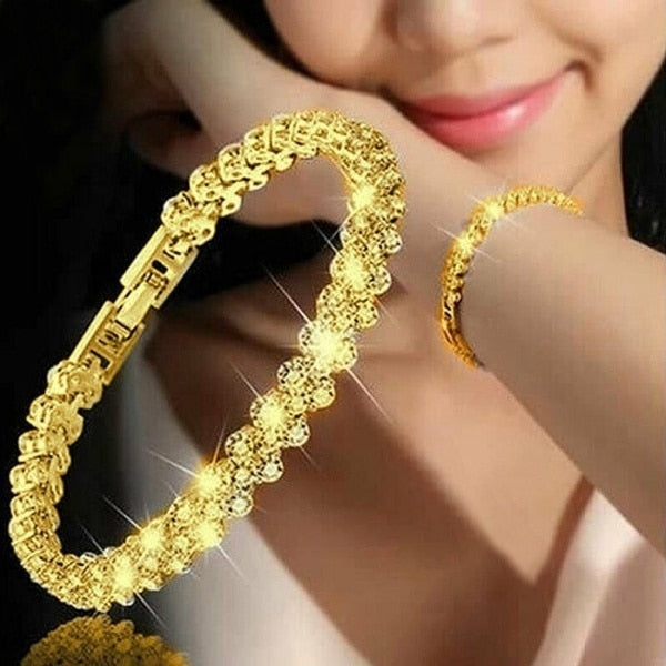 Gold Braided Leaf  Bracelet